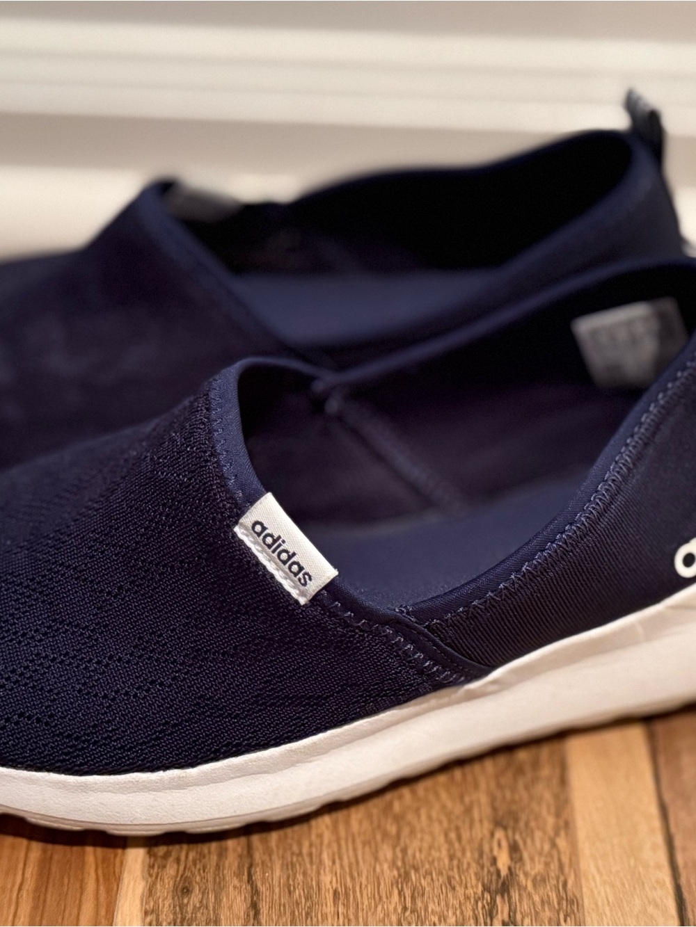 adidas Navy Slip-On Sneakers with White Sole